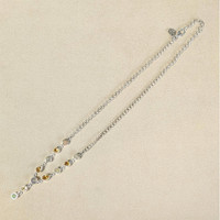2.22 Ct. Multi Color Opal and Yellow Citrine Bezel Necklace, Silver Life Style