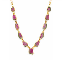 28.90 Ct. Tourmaline 18K Gold Plated Silver necklace