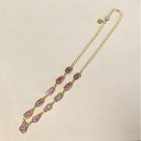 28.90 Ct. Watermelon Tourmaline Bezel Necklace, 18K Gold Plated Silver Life Style