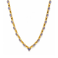 0.92 Ct. Tanzanite 18K Gold Plated Silver necklace