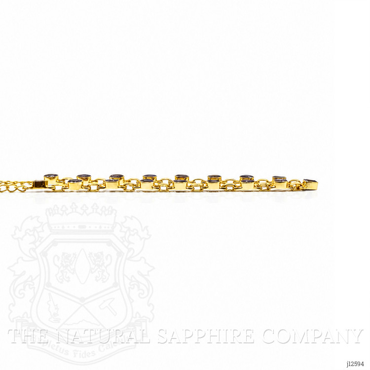 0.92 Ct. Violet Tanzanite Bezel Necklace, 18K Gold Plated Silver