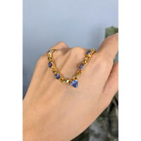 0.92 Ct. Violet Tanzanite Bezel Necklace, 18K Gold Plated Silver Life Style