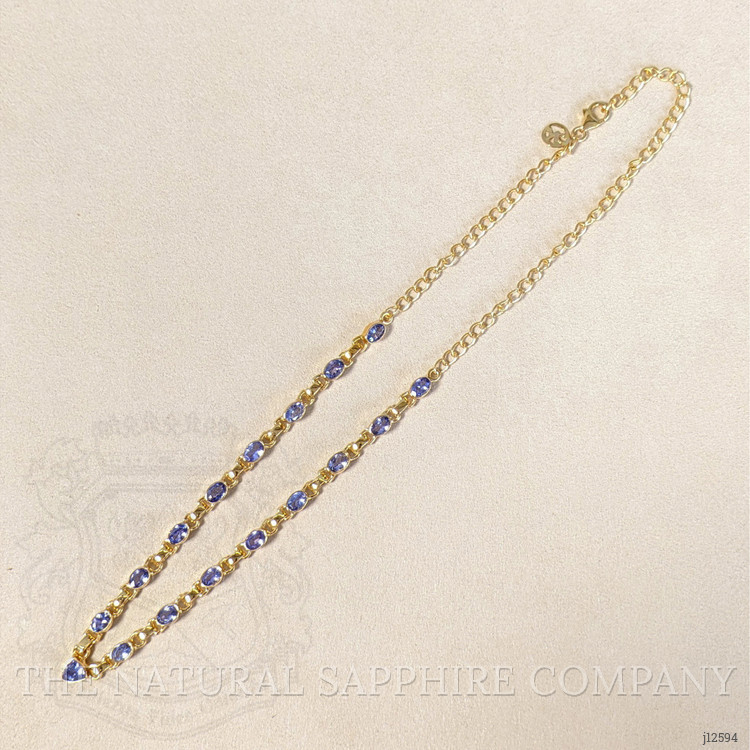 0.92 Ct. Violet Tanzanite Bezel Necklace, 18K Gold Plated Silver