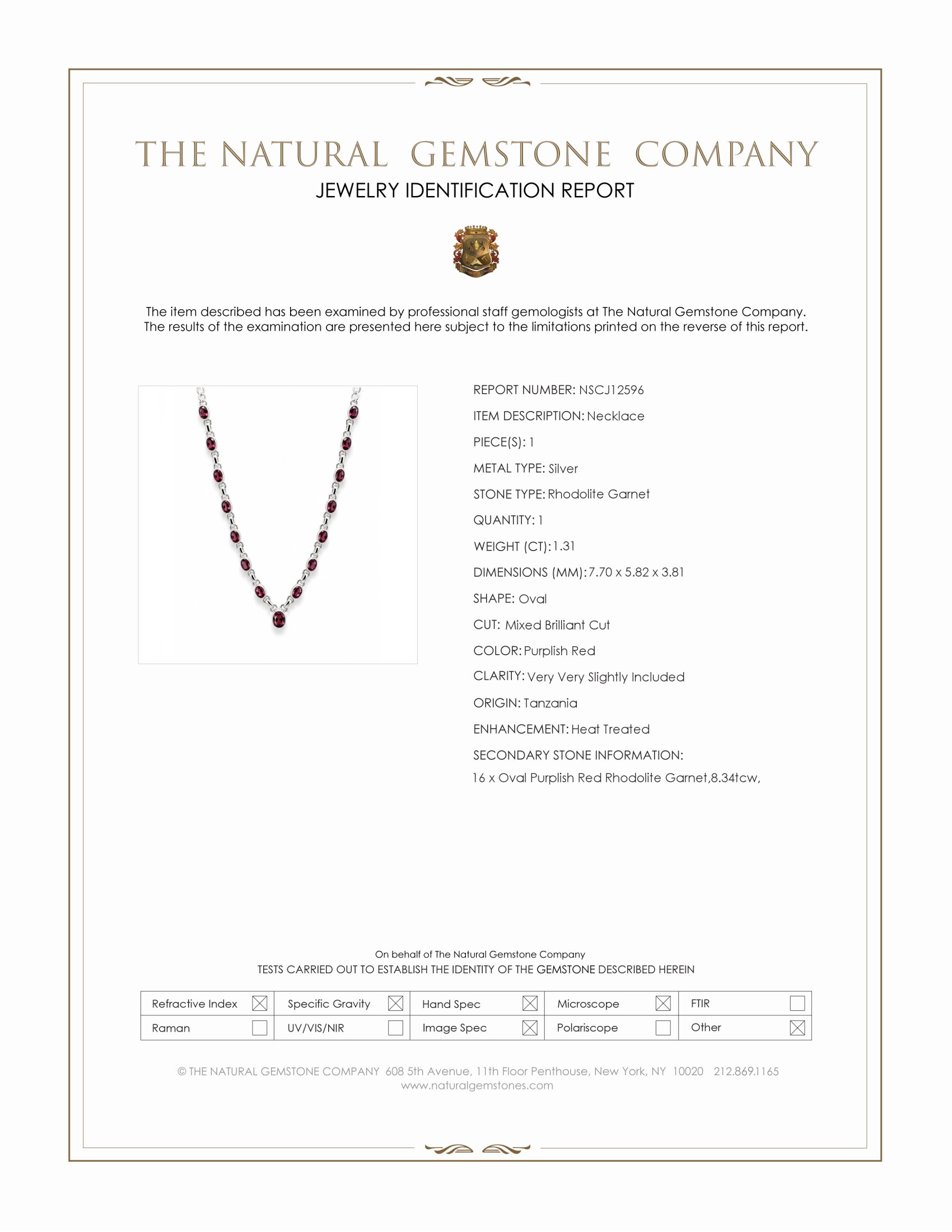 1.31 Ct. Purplish Red Rhodolite Garnet Bezel Necklace, Silver
