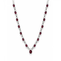 1.31 Ct. Rhodolite Garnet Silver necklace