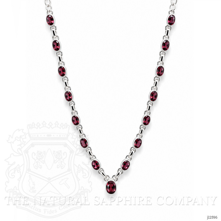 1.31 Ct. Purplish Red Rhodolite Garnet Bezel Necklace, Silver