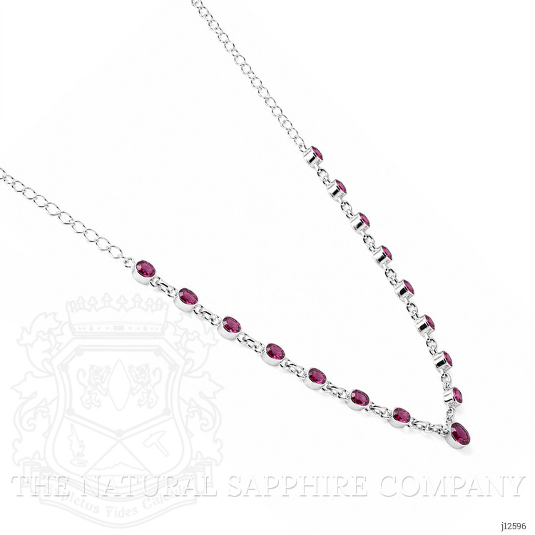 1.31 Ct. Purplish Red Rhodolite Garnet Bezel Necklace, Silver
