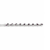 1.31 Ct. Purplish Red Rhodolite Garnet Bezel Necklace, Silver Image