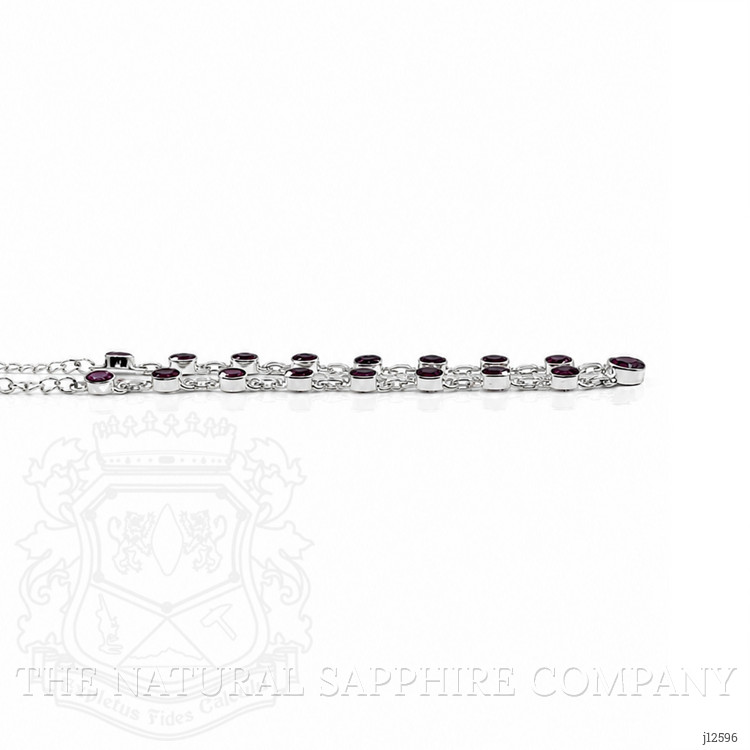 1.31 Ct. Purplish Red Rhodolite Garnet Bezel Necklace, Silver