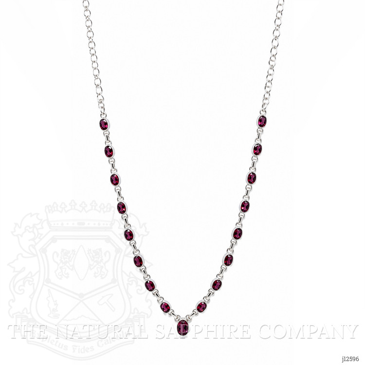 1.31 Ct. Purplish Red Rhodolite Garnet Bezel Necklace, Silver