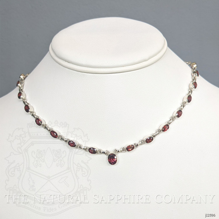 1.31 Ct. Purplish Red Rhodolite Garnet Bezel Necklace, Silver