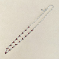 1.31 Ct. Purplish Red Rhodolite Garnet Bezel Necklace, Silver Life Style