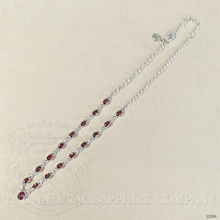 1.31 Ct. Purplish Red Rhodolite Garnet Bezel Necklace, Silver