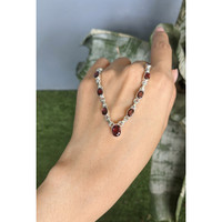 1.31 Ct. Purplish Red Rhodolite Garnet Bezel Necklace, Silver Life Style