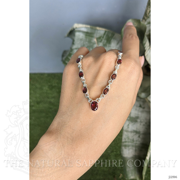 1.31 Ct. Purplish Red Rhodolite Garnet Bezel Necklace, Silver