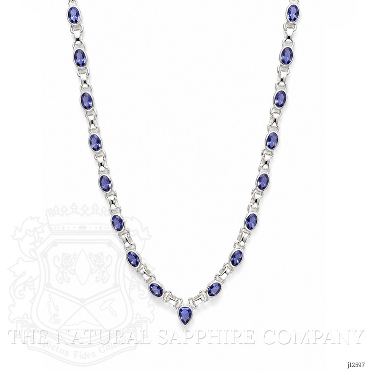 0.67 Ct. Violet Tanzanite Bezel Necklace, Silver