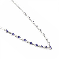 0.67 Ct. Violet Tanzanite Bezel Necklace, Silver Image