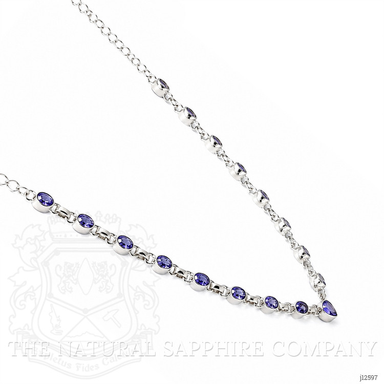 0.67 Ct. Violet Tanzanite Bezel Necklace, Silver