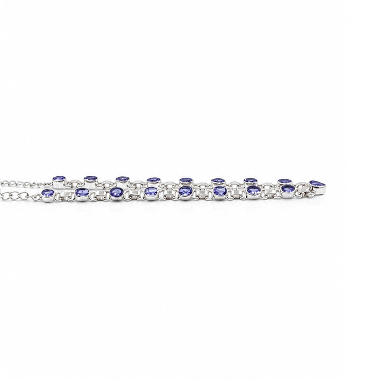 0.67 Ct. Violet Tanzanite Bezel Necklace, Silver