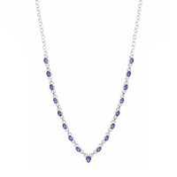 0.67 Ct. Violet Tanzanite Bezel Necklace, Silver Image