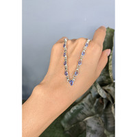 0.67 Ct. Violet Tanzanite Bezel Necklace, Silver Life Style
