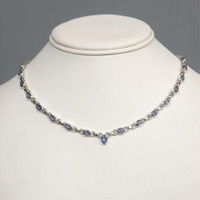 0.67 Ct. Violet Tanzanite Bezel Necklace, Silver Life Style