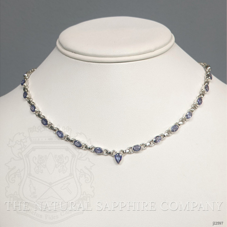 0.67 Ct. Violet Tanzanite Bezel Necklace, Silver
