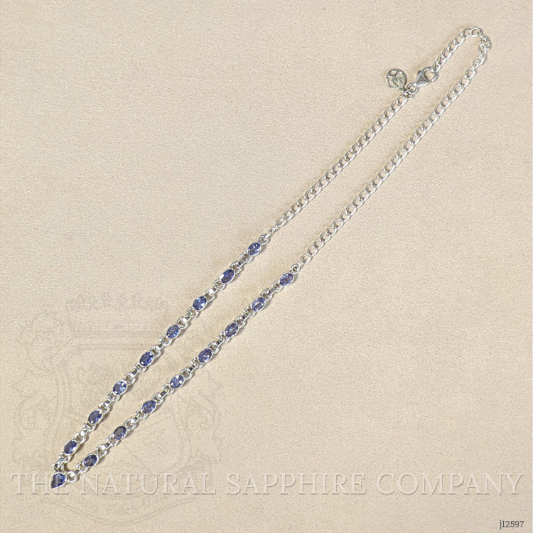 0.67 Ct. Violet Tanzanite Bezel Necklace, Silver