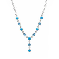 1.00 Ct. Turquoise Silver necklace