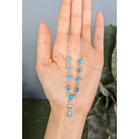 1.00 Ct. Mixed Turquoise and Swiss Blue Topaz Bezel Necklace, Silver Life Style