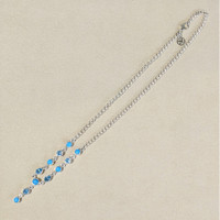 1.00 Ct. Mixed Turquoise and Swiss Blue Topaz Bezel Necklace, Silver Life Style