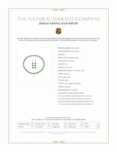 34.74 Ct. Emerald and Natural Diamond Halo Necklace, 18K White Gold Scan Report