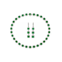 34.74 Ct. Emerald and Natural Diamond Halo Necklace, 18K White Gold Video
