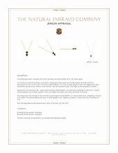 0.88 Ct. Emerald and Natural Diamond Pave Necklace, 14K Yellow Gold Appraisal