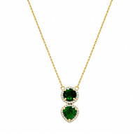 0.88 Ct. Emerald 14K Yellow Gold necklace
