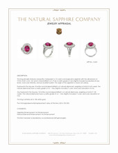 4.13 Ct. Pink Sapphire and Natural Diamond Pave Ring, 18K White Gold Appraisal