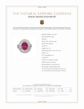 4.13 Ct. Pink Sapphire and Natural Diamond Pave Ring, 18K White Gold Scan Report