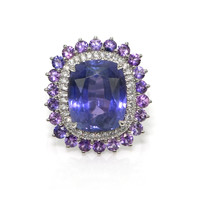 11.64 Ct. Mixed Sapphire and Natural Diamond Pave Ring, Platinum 950 Video