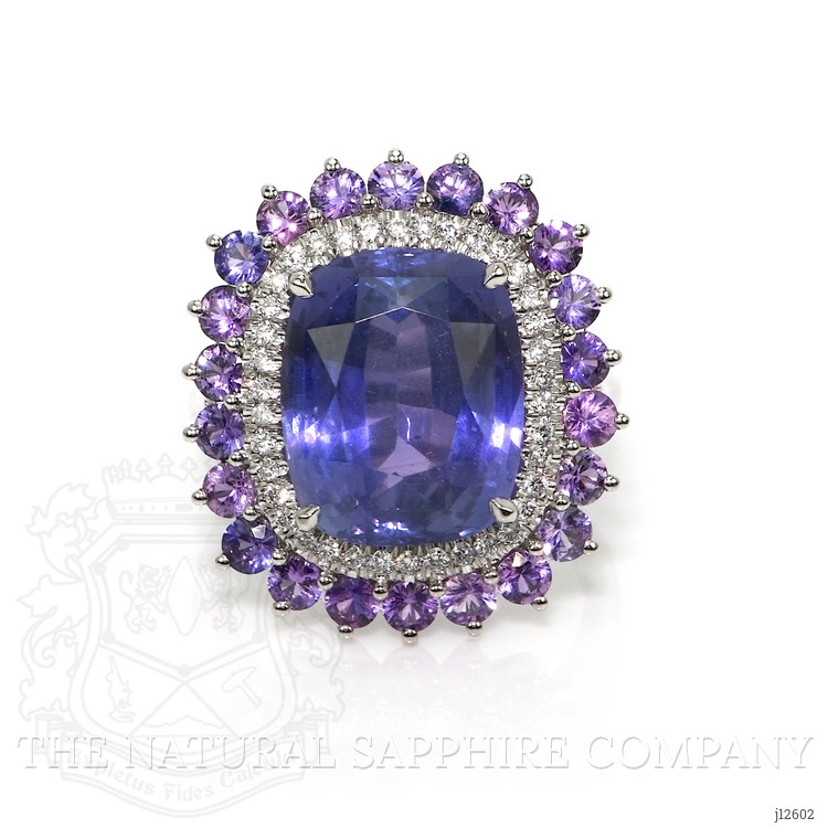 11.64 Ct. Mixed Sapphire and Natural Diamond Pave Ring, Platinum 950