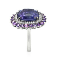 11.64 Ct. Mixed Sapphire and Natural Diamond Pave Ring, Platinum 950 Image