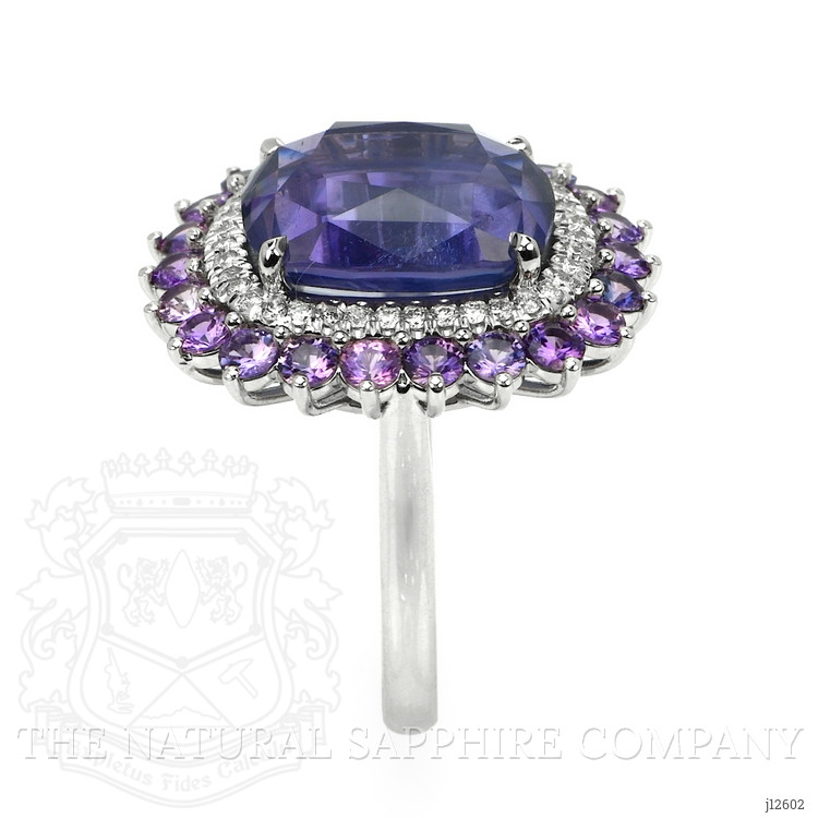 11.64 Ct. Mixed Sapphire and Natural Diamond Pave Ring, Platinum 950