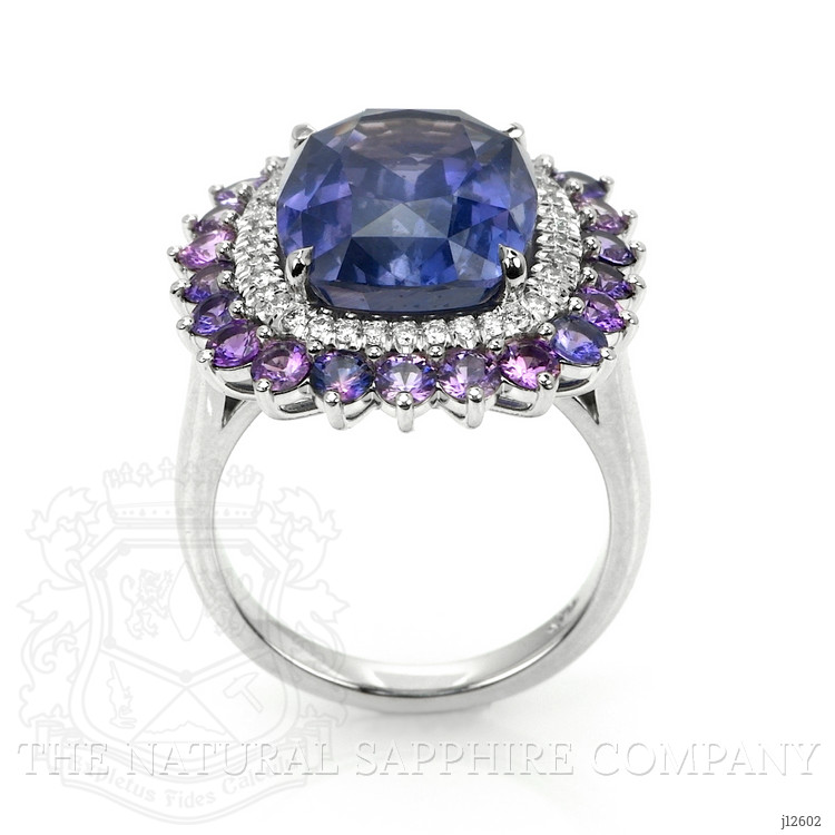 11.64 Ct. Mixed Sapphire and Natural Diamond Pave Ring, Platinum 950