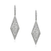 3.04&nbsp;Ct.Tw.Total Carat Weight Natural Diamond Pave Earrings, 18K White Gold Video