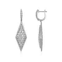 3.04&nbsp;Ct.Tw.Total Carat Weight Natural Diamond Pave Earrings, 18K White Gold Image