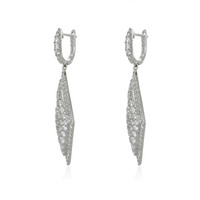 3.04 Ct.Tw.Total Carat Weight Natural Diamond Pave Earrings, 18K White Gold Image