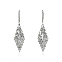 3.04 Ct.Tw.Total Carat Weight Natural Diamond Pave Earrings, 18K White Gold Image