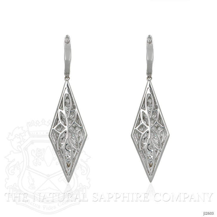 3.04 Ct.Tw. Natural Diamond Pave Earrings, 18K White Gold