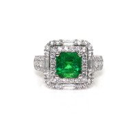 1.96 Ct. Emerald and Natural Diamond Pave Ring, 18K White Gold Video