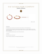 34.00&nbsp;Ct.Tw.Total Carat Weight Pinkish Red Ruby Bezel Bracelet, 22K Gold Plated Silver Appraisal