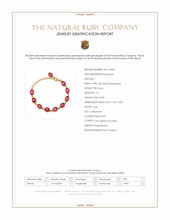 34.00 Ct.Tw.Total Carat Weight Pinkish Red Ruby Bezel Bracelet, 22K Gold Plated Silver Scan Report